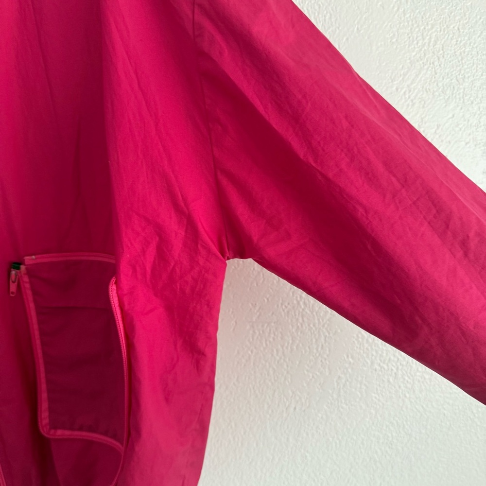Vintage Rain Jacket Womens XL Pouch Wear Pink Oversized Lightweight 80s 90s - Picture 6 of 10